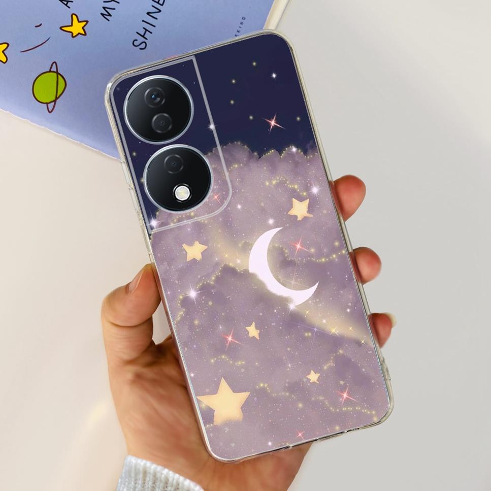 For Huawei Honor X7b 5G Case Cartoon Astronaut Flower TPU Soft Silicone Clear Cover For Honor X7B CLK-LX Shockproof Phone Case Honor X7b 5G