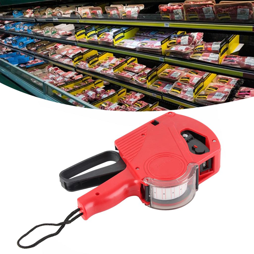 Etichettatrice a 8 cifre pistola per etichette prezzo con uscita a rullo seghettata macchina manuale per la prezzatura per supermercato