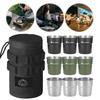 3Pcs 300ml Tea Coffee Milk Mug with Storage Bag Camping Beer Cup Stainless Steel Portable Water Cup for Outdoor Barbecue