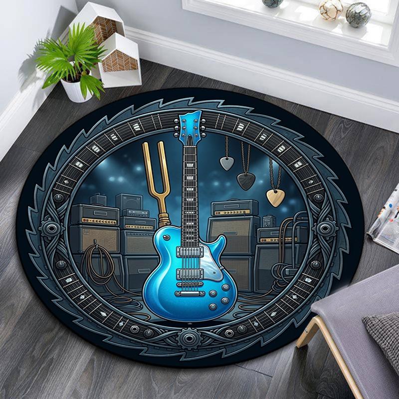 Guitar Amplifier Fusion Round Area Rug Under Office Chairs Bedroom Living Room Home Decor