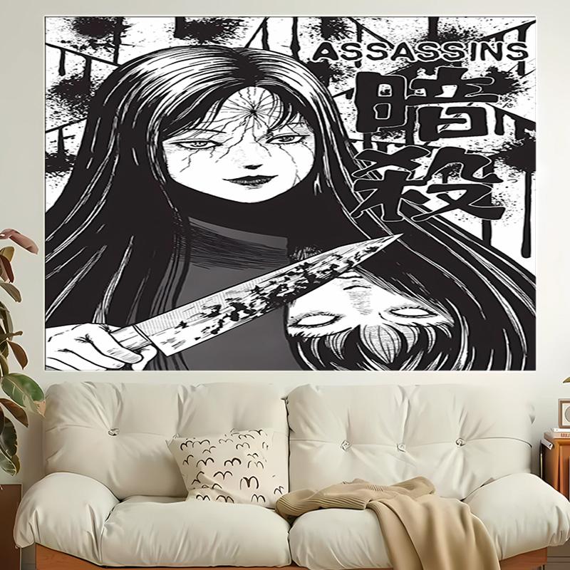 1pc Thriller Manga Junji Ito Tomie1 Tapestry, Living Room, Bedroom, Office, Party Decor, Ideal Festive Gift