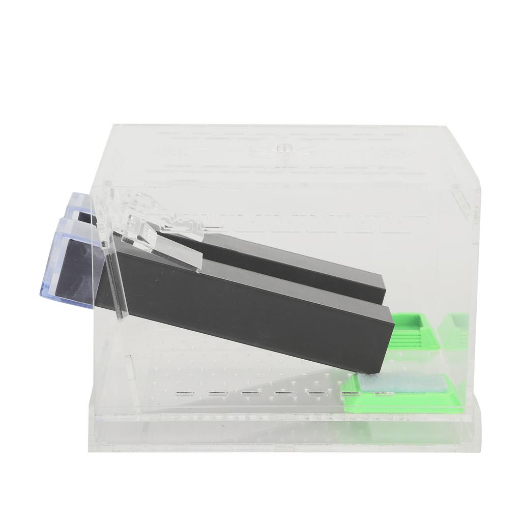 Acrylic Feeding Cricket Keeper Pen with Tubes Insect Cockroach Care Kit Reptile Tank Box