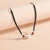 Fashion personality Ocean style Natural shell wood beads Korean wax thread braided single layer women's clavicle chain