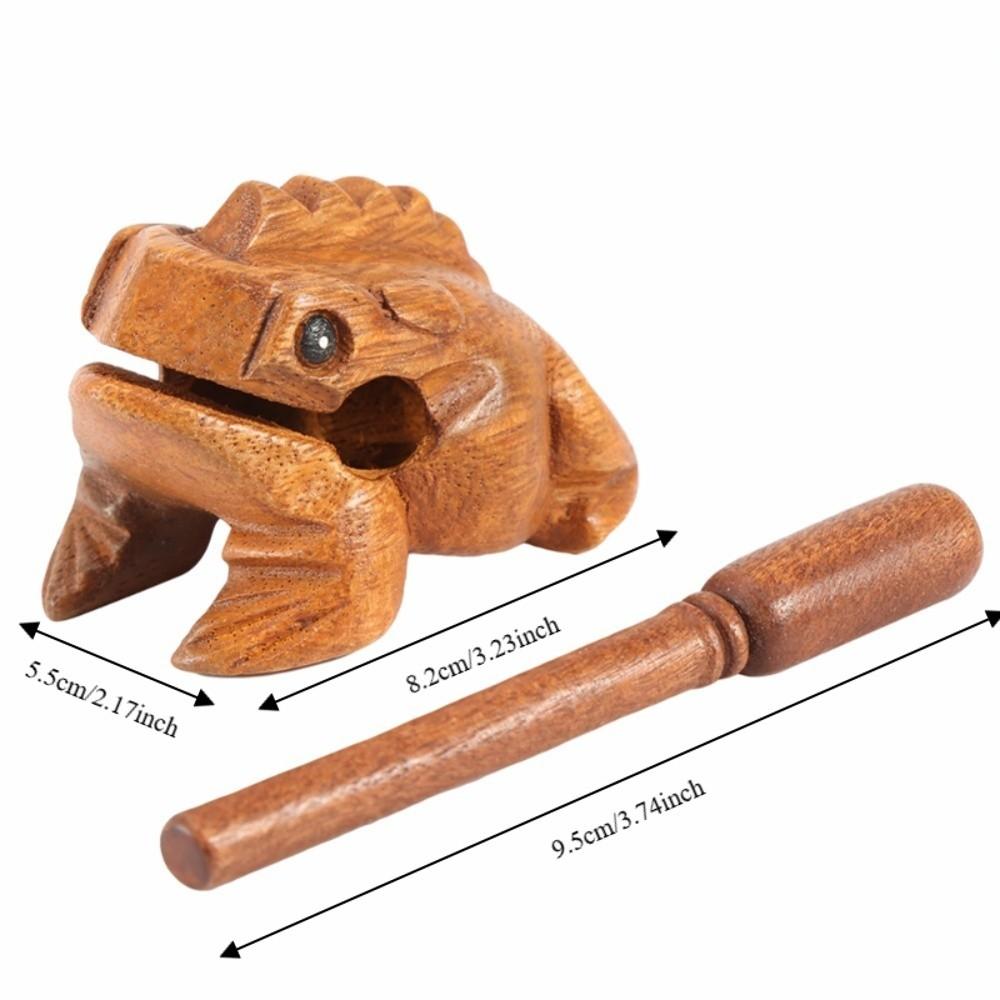 Wooden Wood Frog Percussion Instrument Yeliow Frog Sound Making Ornament Personal Collection