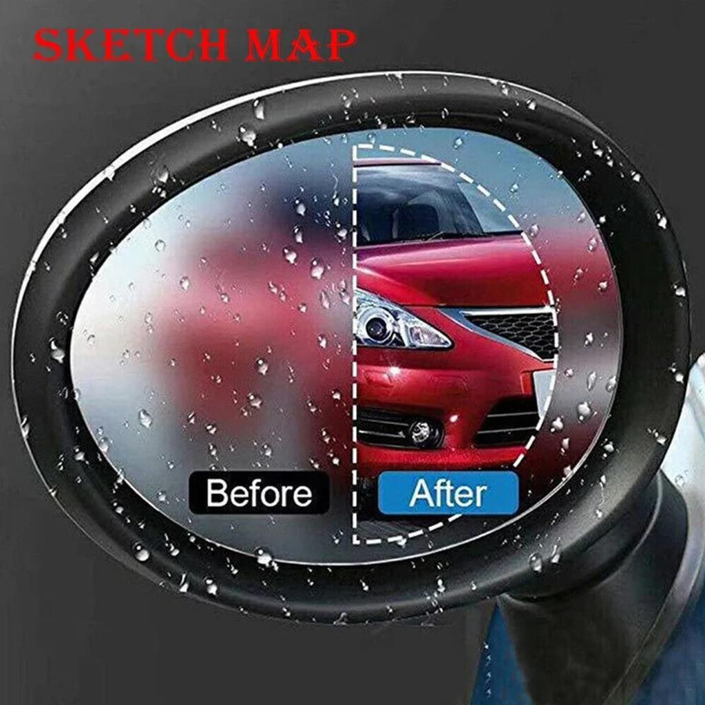 4pcs Car Sticker Rainproof Film 5.3"x3.7" for Car Rearview Mirror Car Rearview Mirror Rain Film Clear Sight In Rainy Days