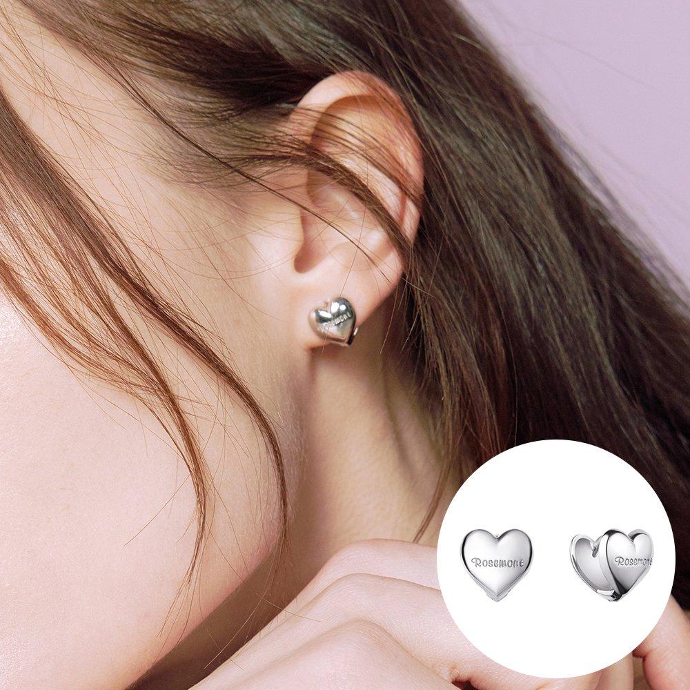 [Rosemont] Srebrne Kolczyki Jednodotykowe w Kształcie Serca Rc24B13A