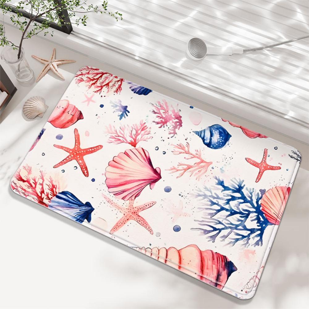 Printing Sponge Bathroom Cashmere Thickening Mat Bath Non-slip Carpets In Wash Basin Bathtub  Floor Rug Shower Room Doormat Memory Foam 3D Pad