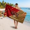 San Francisco 49ers Customized Name Text Beach Towel, Soft Absorbent Towel Beach Pool Travel Personal Gift