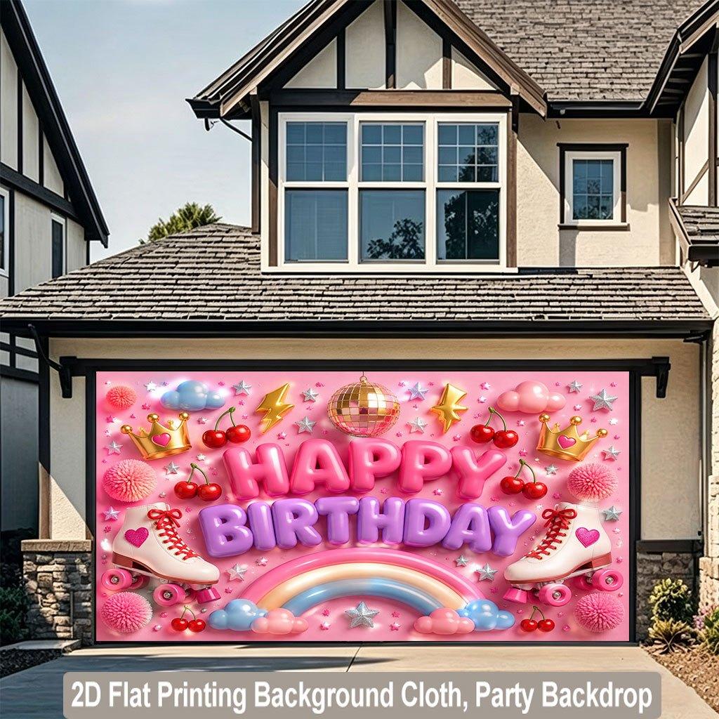 2D Flat Backdrop1pc Birthday Scene Backdrop Banner Polyester Wall Decor For Living Room Bedroom Office Outdoor Decor Party Holiday Gift