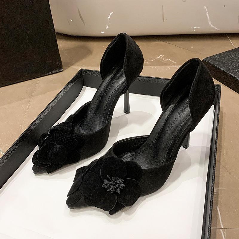 New Chinese Style 2025 Summer New Fashion Versatile Temperament Socialite French Bow Pointed High Heels Casual