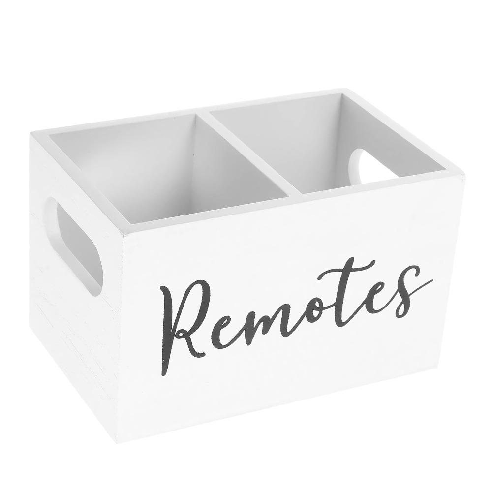 2 Compartments Desktop Storage Box Portable Wooden Partition Storage Box Home Organization