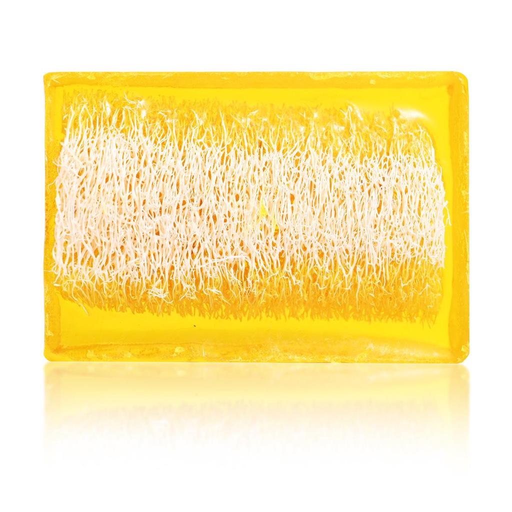 Lemon Scented Handmade Loofah Soap: Deep Cleansing, Moisturizing, Exfoliating Bath & Face Wash
