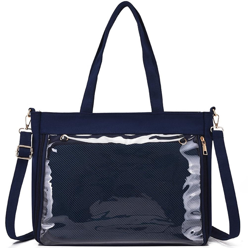 

[YUYAKESHI] Ita Bag with Clear Window, Tote Bag for Display, Badge Storage, Includes Ita Mat, Large Capacity, Perfect for Events, Oshikatsu, Shoulder