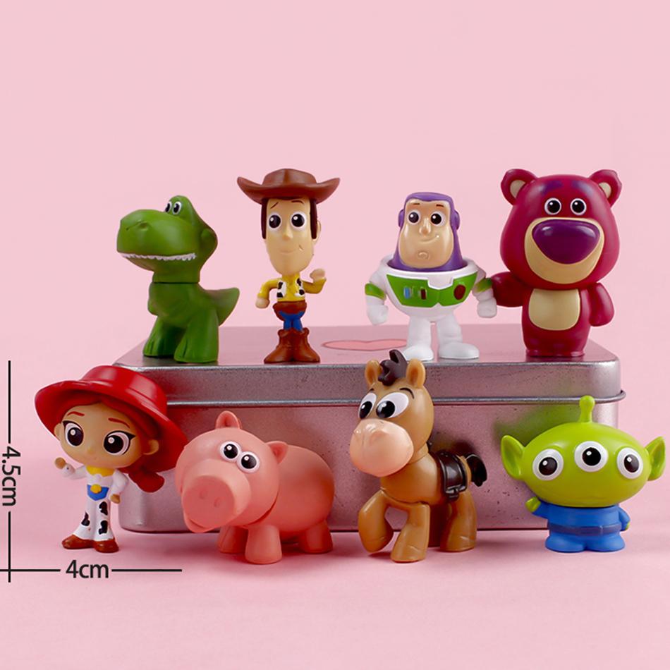 5cm 8 szt./zestaw Disney Toy Story 4 Woody Buzz Astralny Figurka Akcji Dekoracja Anime Kolekcja Figurka Model Zabawki Dla Dzieci