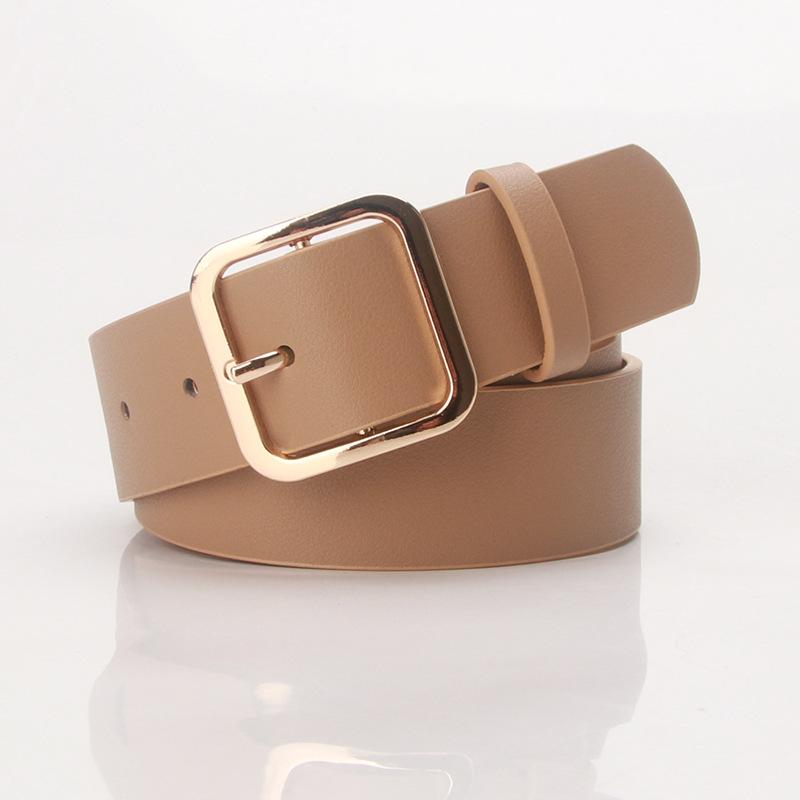 Korean Style Versatile Women's Fashion Belt with Square Buckle for Dresses and Coats