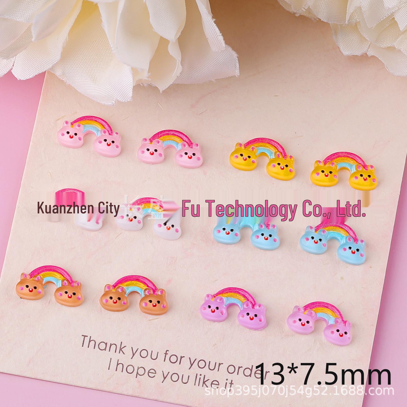 

Rainbow 3D Cartoon Nail Art: Cute Resin Rhinestones for DIY Nails Light Purple