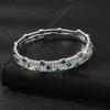 Rhinestone Open Bracelet Gold Silver Diamond Set Elastic Bracelet Bridal Fashion Full Diamond Grab Chain Bracelet