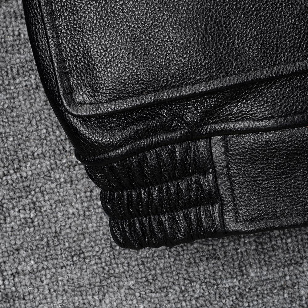 Hunting Leather Jacket Men Vintage Red Brown Black Genuine Cow Men'sLeather Jacket Pockets Real Skin Coat Autumn