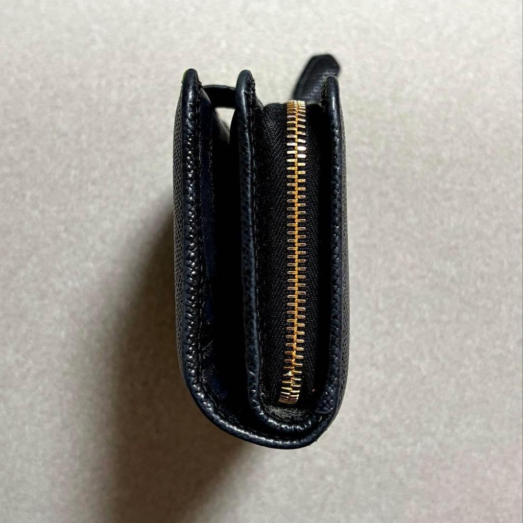 [*Limited to actual itemGood condition]PRADA Logo Bifold Wallet Black 62B