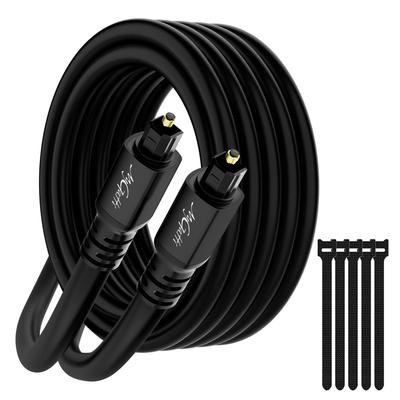 Toslink Optisches Digitales Audiokabel, 50m, Quadratisch, S/PDIF Optisches Audiokabel mit Vergoldeten Steckern, Hi-Fi Optisches Koaxial-Lautsprecherkabel, Lang Le