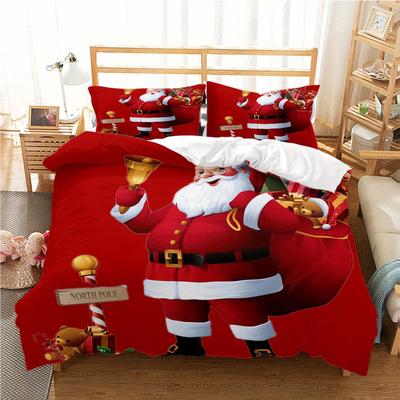 Merry Christmas Duvet Cover Set Single Double Twin Size Santa Claus Microfiber Bedding Set Christmas Decoration For Bedroom