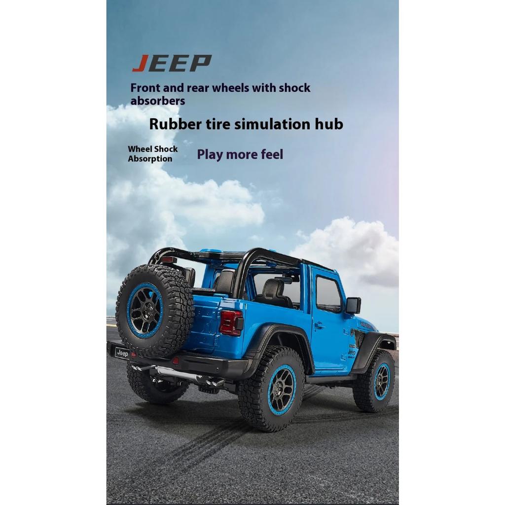 1/18 Jeep Wrangler Rubicon Off Road SUV Alloy Diecast Model Car Desktop Display Collectibles Ornaments Holiday Present for Boys