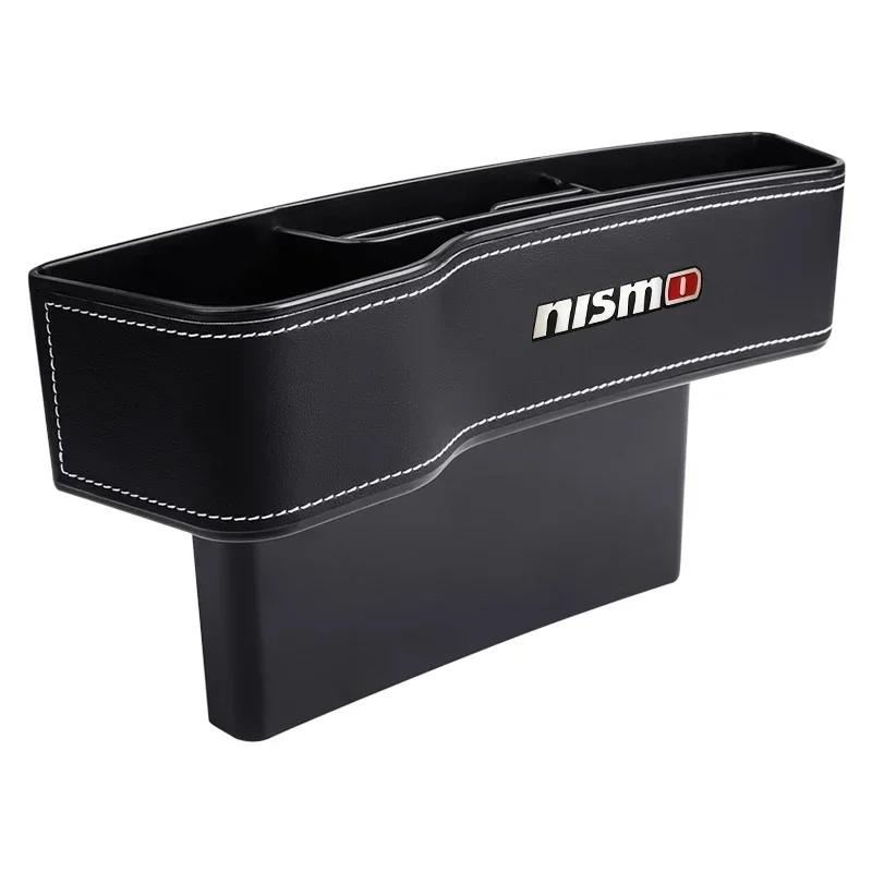 1Pc Leather Car Seat Gap Storage Box Phone Keys Organizer For Nissan Nismo Tiida Teana GTR Juke Note Versa Almera Accessories