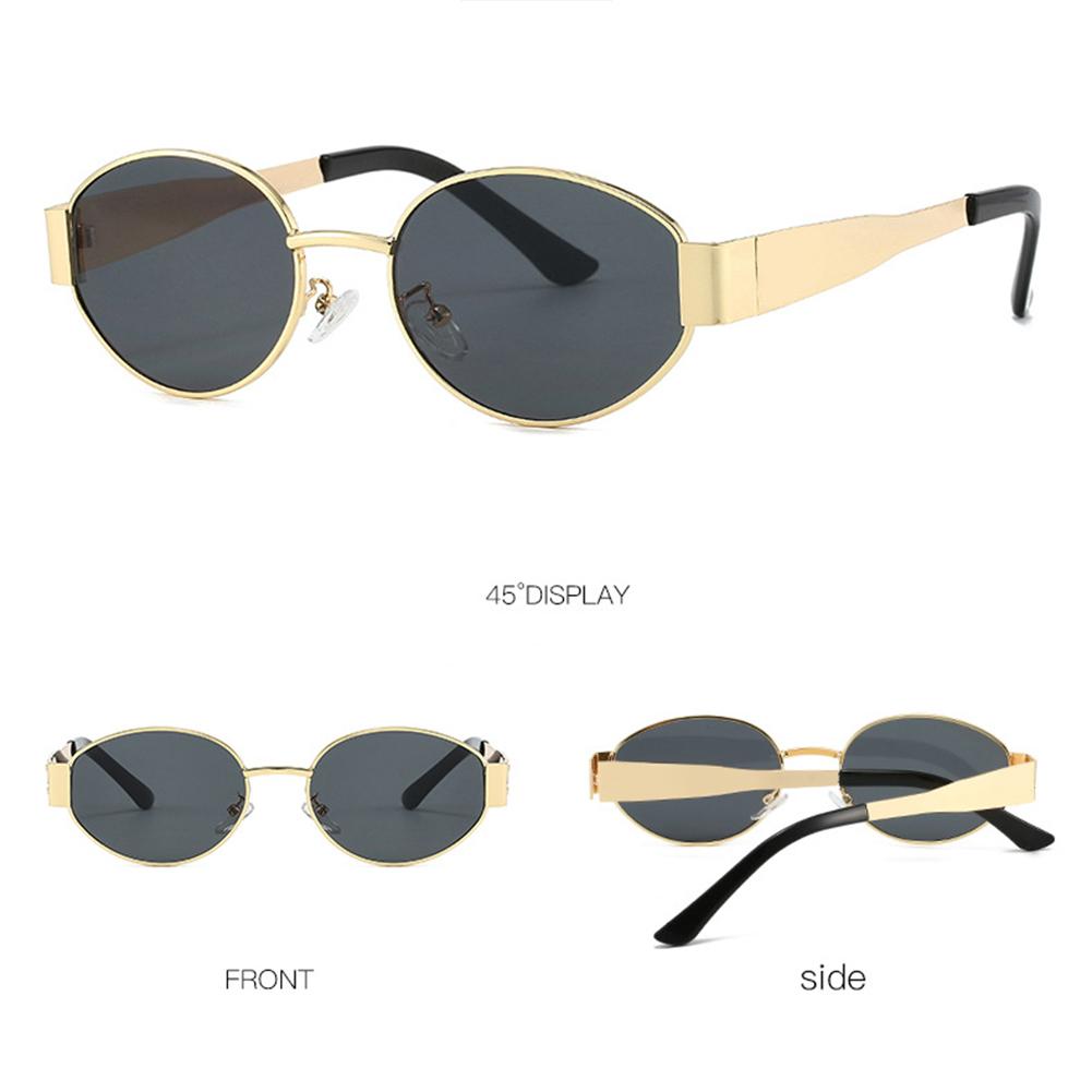 Luxury Metal Brand Sunglasses for Men and Women Unisex Designer Fashion Sun Glasses Oval Unisex Stylish Eyewear Shades