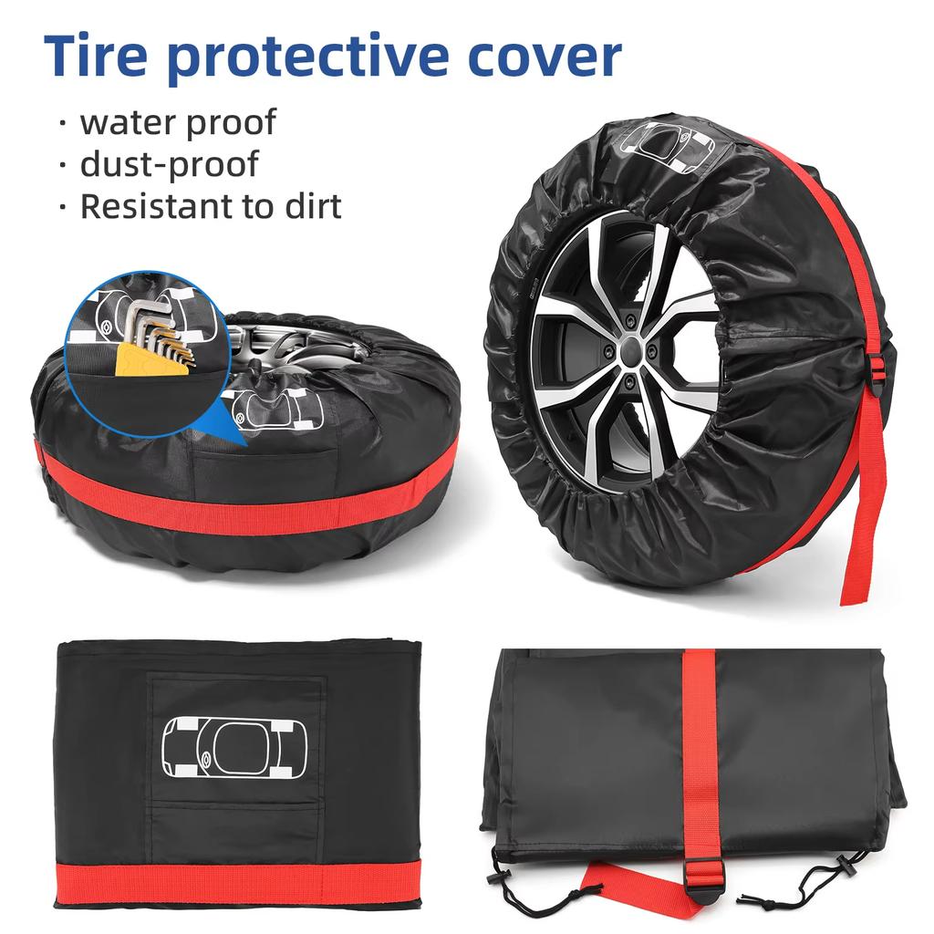 1/4 PCS Spare Tire Case Car Dustproof Waterproof Tire Cover Universal Car Tire Storage Bag Car Tire Wheel Protection Accessories