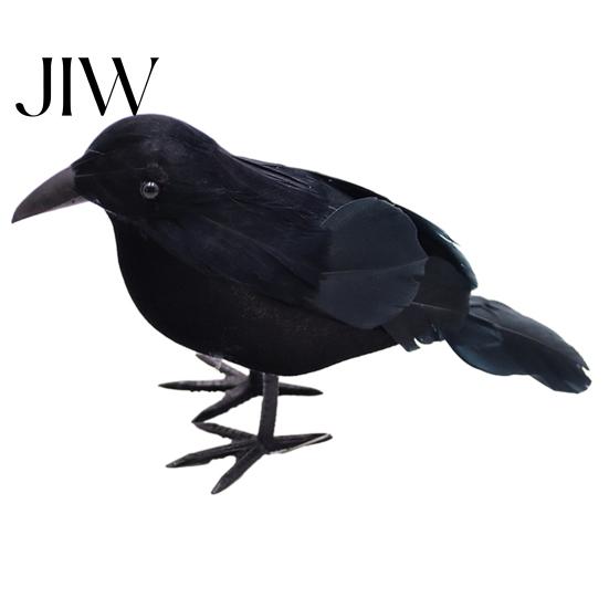 Creepy Bird Prop for Parties Realistic Crows Figurine, Lifelike Feathered Raven Statue Haunted House, Scary Mystery Atmosphere Halloween Party Props,