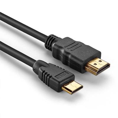 HDMI-Mini-Typ-C-Stecker auf Standard-Stecker, Full HD 1080P, 1 m, vergoldetes TV-Kabel