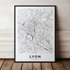 Poster Lyon City Map In a Frame