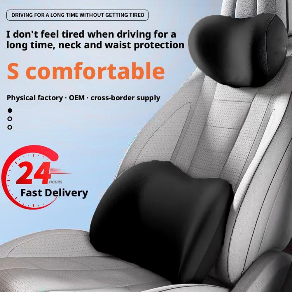 Car Headrest/Lumbar Support Car Neck Pillow Waist Cushion Lumbar Support Driving Cushion Seat Driver Car Waist Backrest Sup Q9K6