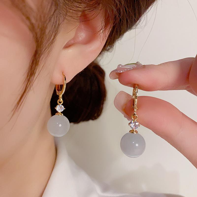 Elegantes Pendientes Colgantes de Ópalo Pendientes de Moda con Colgante de Pedrería Para Mujeres Niñas Joyería de Lujo
