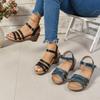 Braided Wedge Heel Sandal for Women Summer 2025 Comfort Non Slip Beach Sandal Female Casual Ankle Strap Platform Sandalias Mujer
