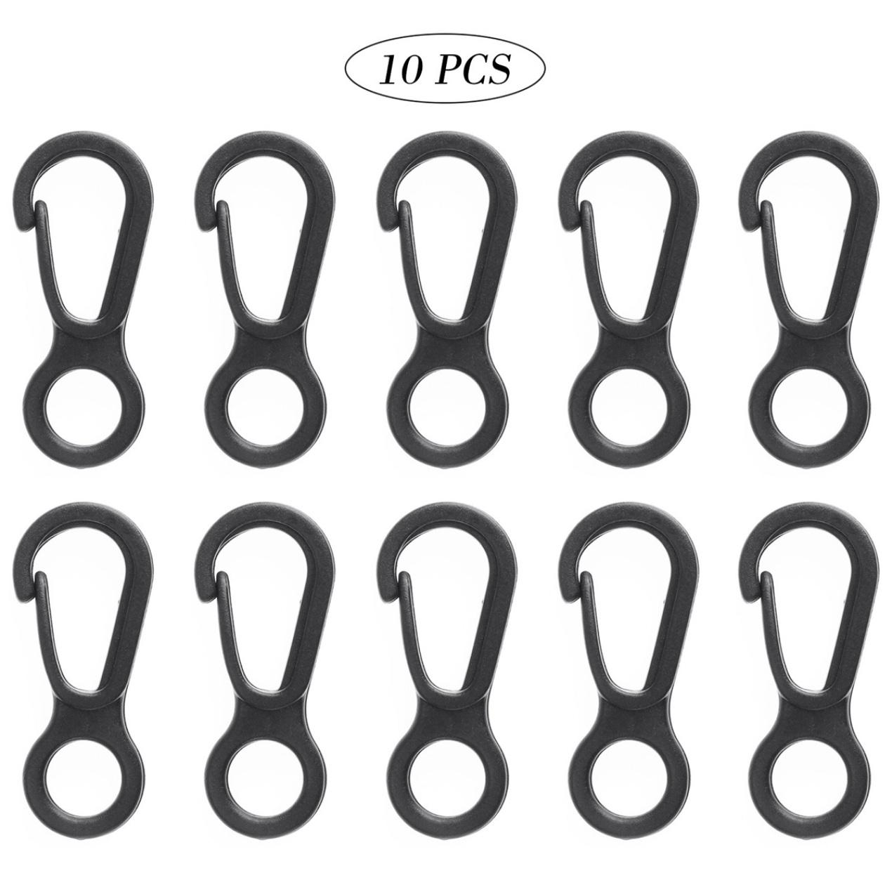 

10/50/100 шт. нейлоновые пластиковые маленькие крючки для флагштока с прочными пряжками для рюкзака 10PCS чёрный