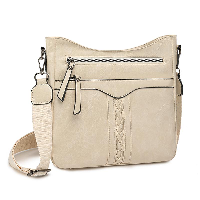 Crossbody Bag Vintage PU Women's Bag Shoulder Bag Commuter Large Capacity Shoulder Bag