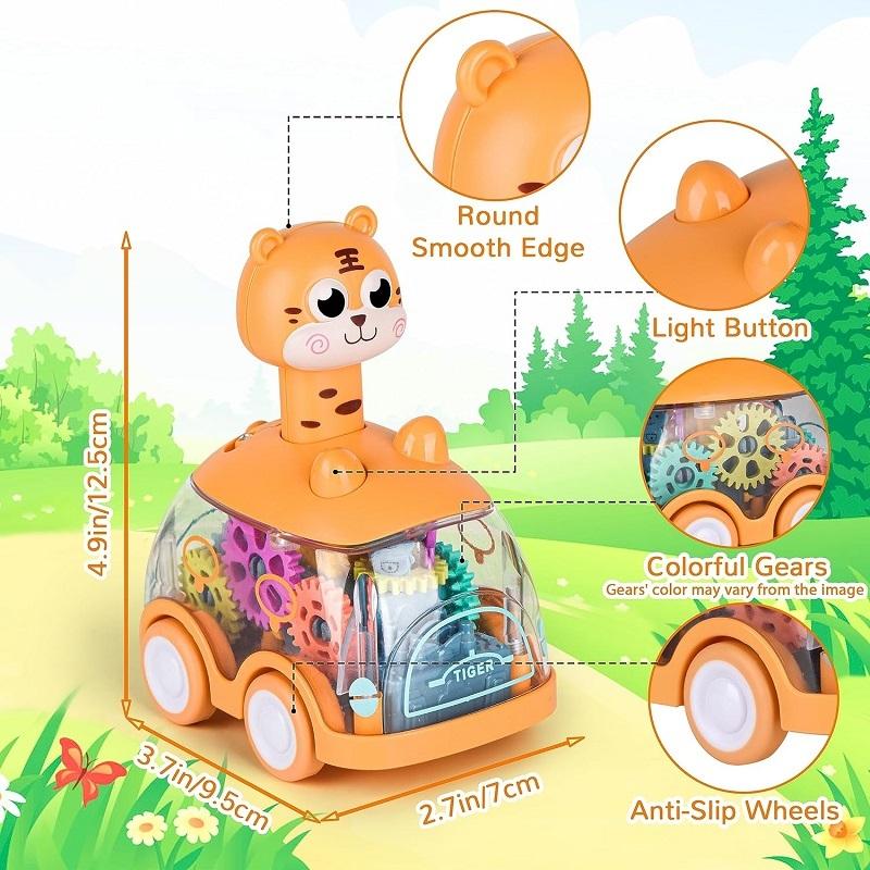 Animal Car Baby Toys for 1 2 Year Old Boy Press and Go Car Luminous Toys Toddler Pull Back Cars for Kids Boys Girl Birthday Gift