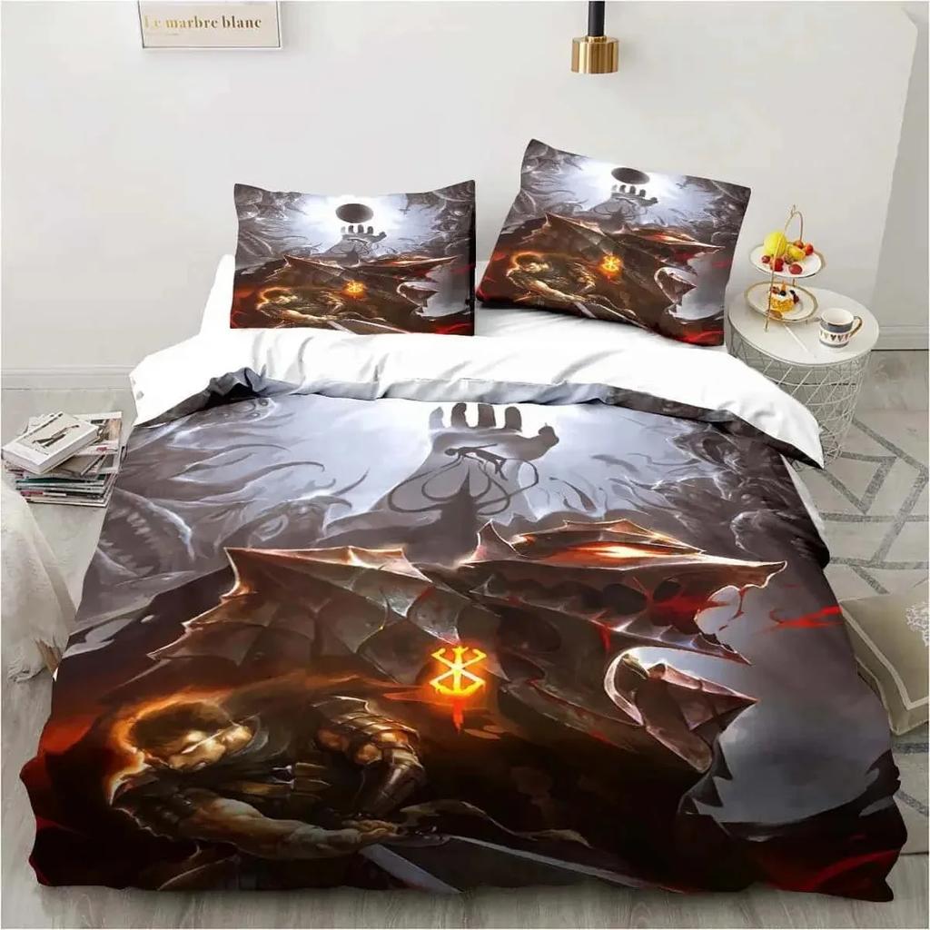 Anime Berserk Duvet Cover Set Single Double Size Bedding Set for Kids Teen Polyester Quilt Cover Set Home Textiles Movie Decor