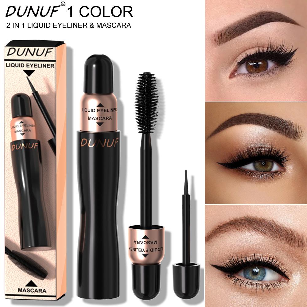 

DUNUF 2-in-1 Smudge-Proof Mascara & Eyeliner: Lengthening, Curling, Volumizing. Please note the disclaimer.