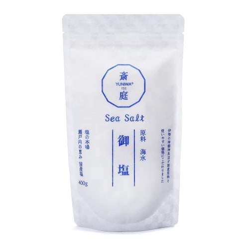 YUNIWA Ise Salt, Purifying Salt, Blessings of the Seto Inland Sea, Domestic Salt, Zippered Stand Bag (400g (400g x 1 bag))
