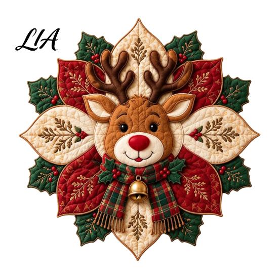 Kreative Feiertagsbastelwerkzeuge Gesteppter Stoff Weihnachtsstern DIY-Set, Weihnachtsblumen-Patchwork-Näh-Festlicher Schmuck-Bausatz Handgefertigt für Zuhause Haustür