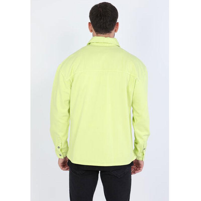 Chemise Jean Oversize Homme Vert Fluo acheter à prix bas