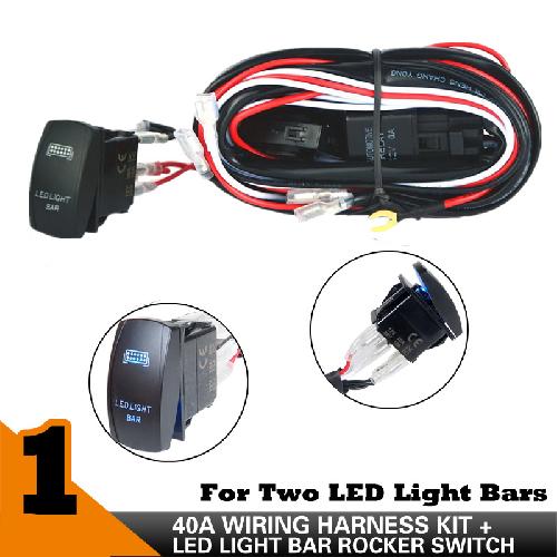 

40A wiring harness kit and led light bar rocker switch for two led light bars