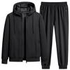 Tuta sportiva da uomo in pile stile coreano con maniche lunghe e pantaloni slim in cotone