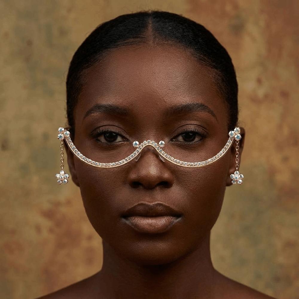 Light Luxury Rhinestone Glasses Frames Sparkling Girl Face Decoration  Masquerade Party