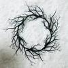40cm Spooky Black Branch Wreath Decoration - Vintage Indoor/Outdoor Wall-Mounted Hanging Garland with Twisted Branches