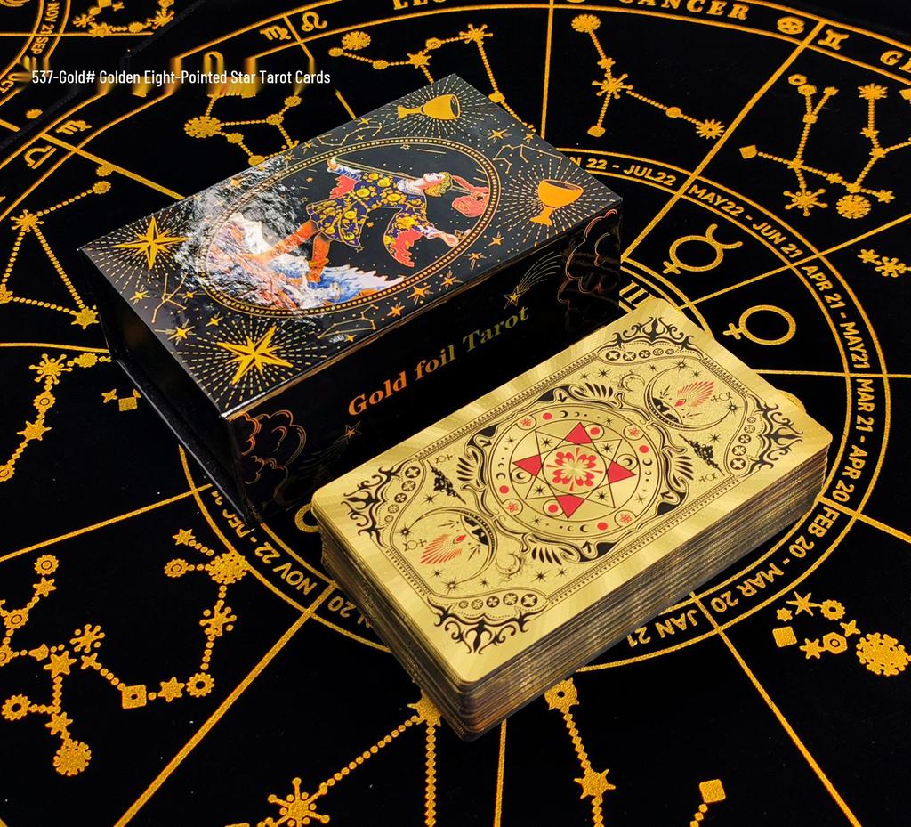 Waterproof Black PVC Tarot Cards - Colorful 78 Card Deck for Board Games