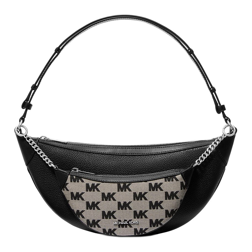 

Michael Kors MK Hollis Logo Jacquard Leather Shoulder Bag Women Shoulder Bag Black 35S5S4WL6J-BLACK Gift Set(Basic Set+Box+Shopping Bag)
