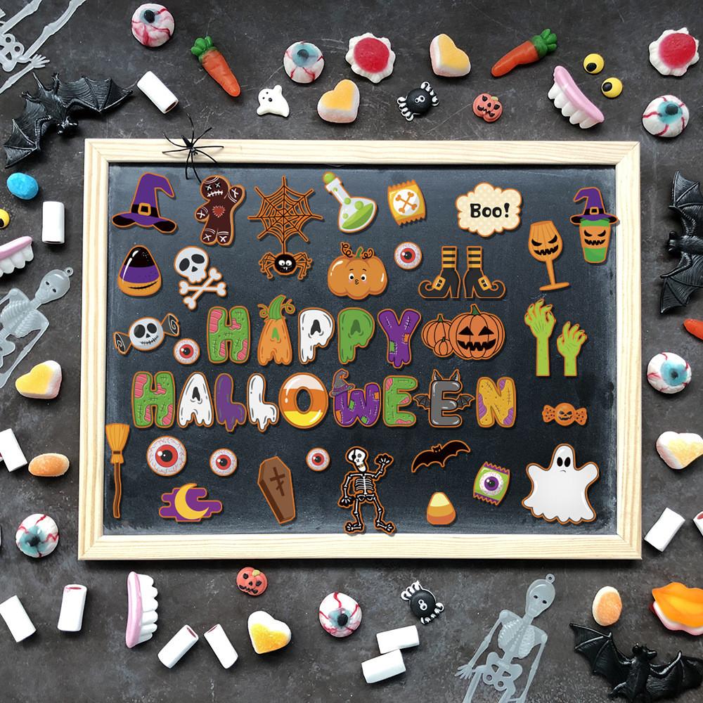 Blackboard Event Halloween Stickers Set With Paper Card Labels Party Decor Props